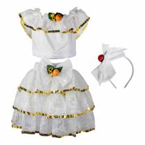 Fantasia Baiana de Luxo Conjunto Feminino Adulto Com Tiara Fantasia Baiana de Luxo Conjunto Feminino Adulto Com Tiara