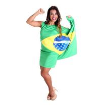 Fantasia Bandeira do Brasil Vestido Adulto Roupa Patriota Fantasia Bandeira do Brasil Vestido Adulto Roupa Patriota