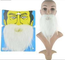 Fantasia Barba Falsa Branca Mago/ Papai Noel