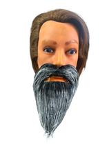 Fantasia Barba Falsa Grisalha Mago/ Rei de pelúcia cinza