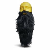 Fantasia Barba falsa preta comprida de pelucia 45cm pirata Fantasia Barba falsa preta comprida de pelucia 45cm pirata