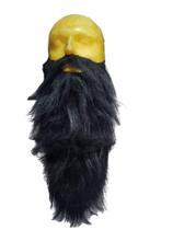 Fantasia barba falsa preta mago comprida de pelucia 36cm Fantasia barba falsa preta mago comprida de pelucia 36cm