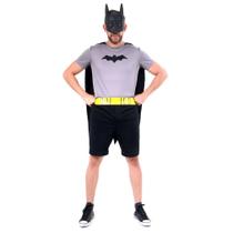 Fantasia Batman Adulta Curta com Capa Cinto e Máscara Fantasia Batman Adulta Curta com Capa Cinto e Máscara