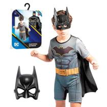 Fantasia Batman Infantil Curta Com Capa e Máscara