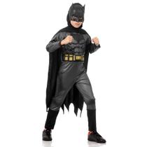 Fantasia Batman Infantil de Luxo Com Músculo Máscara e Capa Batman X Superman