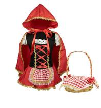 Fantasia Bebe Chapeuzinho Vermelho de Luxo Com Capa e Cestinha