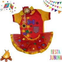 fantasia bebe festa junina kit com 3
