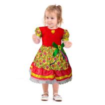 Fantasia Bebê Menina Vestido Florido Caipirinha de São João Fantasia Bebê Menina Vestido Florido Caipirinha de São João