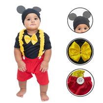 Fantasia Bebê Menino Roupa Temática Do Mickey Mouse Festa Baby Carnaval