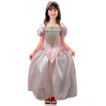 Fantasia Bela Adormecida Infantil Luxo Com Tiara