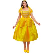 Fantasia Bela e a Fera Princesa Adulta Plus Size de Luxo Com Tiara GG 46 - 48