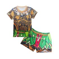 Fantasia Big Eyes Fish Maui Kids com camisa e calça de tatuagem Fantasia Big Eyes Fish Maui Kids com camisa e calça de tatuagem