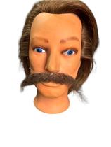 Fantasia Bigode Falso castanho c/ preto com pontas+ cola