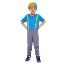Fantasia Blippi Infantil Macacão e Chapéu Fantasia Blippi Infantil Macacão e Chapéu