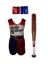 Fantasia Body Infantil Arlequina Com Taco E Bracelete