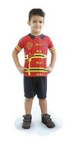 Fantasia Bombeiro Infantil Camiseta Bermuda Brink Model
