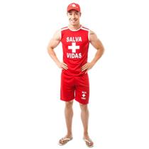 Fantasia Bombeiro Salva Vidas Masculino Adulto Fantasia Bombeiro Salva Vidas Masculino Adulto