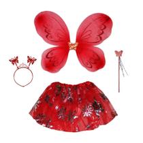 Fantasia Borboleta Kit Asa de Borboleta Tutu Varinha Tiara