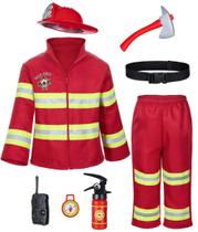 Fantasia Bosvin Fireman Firefighter para crianças com acessórios