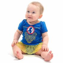 Fantasia Branca de Neve Bebê Body Com Saia Princesas Disney