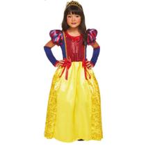 Fantasia Branca de Neve Infantil de Luxo Longa Com Coroa e Luvas P - 2