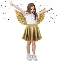 Fantasia Brilhante Infantil Asa Saia Fadinha Festas Carnaval Heroina Princesinha Bailarina Magica Linda Original Asinha