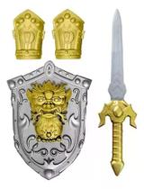 Fantasia Brinquedo Armadura Com Escudo e Braçadeiras Medieval Gladiador Infantil