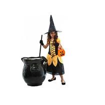 Fantasia Bruxa Abóbora Lisa Halloween Infantil