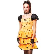 Fantasia Bruxa Adulta Halloween Feminina Vestido Curto Luxo Fantasia Bruxa Adulta Halloween Feminina Vestido Curto Luxo