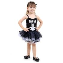 Fantasia Bruxa Esqueleto com Tiara - Halloween