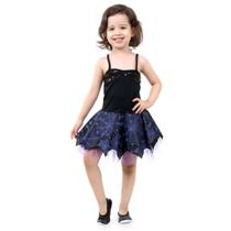 Fantasia Bruxa Infantil Halloween Teia de Aranha Com Tutu Fantasia Bruxa Infantil Halloween Teia de Aranha Com Tutu