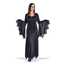 Fantasia Bruxa Mortícia Adulto Família Addams Feiticeira Vestido Longo Morgana Cosplay Halloween Festa de Terror Noite Zumbi - Fantasias do Ó