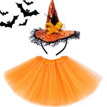 Fantasia Bruxinha Infantil Halloween Crianças Acessórios