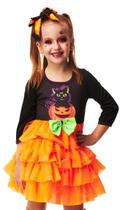 Fantasia Bruxinha Infantil Vestido Halloween Bruxa Cindy