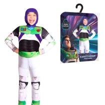 Fantasia Buzz Lightyear Infantil Macacão Astronauta Longa Com Capuz