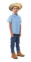 Fantasia Caipirinha Infantil Camisa Xadrez Masculina Manga Curta Blusa Quadriculada Caipira Menino Festa Junina São João Fantasia Caipirinha Infantil Camisa Xadrez Masculina Manga Curta Blusa Quadriculada Caipira Menino Festa Junina São João