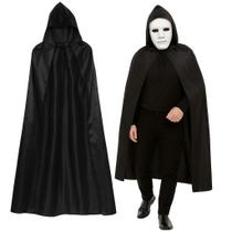 Fantasia Capa Do Pânico Com Mascara Sem Face Adulto Halloween