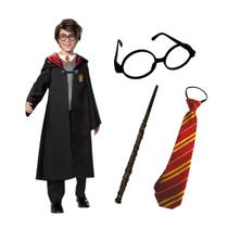 Fantasia capa harry potter com kit acessorios juvenil menino menina hallowen festa cospla Fantasia capa harry potter com kit acessorios juvenil menino menina hallowen festa cospla