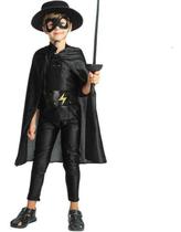 Fantasia Capa Zorro Infantil Vampiro Bruxo Ou Bruxa