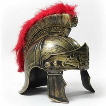 Fantasia Capacete De Soldado Romano Gladiador C/ Pluma Vermelha Fantasia Capacete De Soldado Romano Gladiador C/ Pluma Vermelha