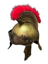 Fantasia Capacete Gladiador Dourado Soldado Romano Plumas