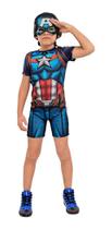 Fantasia Capitão America Curta Pop Máscara Original Capitão