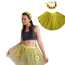 Fantasia carnaval girassol 3 peças Fantasia carnaval girassol 3 peças