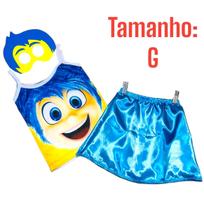 Fantasia Carnaval Infantil Alegria Menina Roupa Divertidamente com Mascara Carnaval Festa 6 a 8 Anos