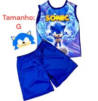 Fantasia Carnaval Infantil Sonic Menino Roupa Sonic com Mascara Festa Aniversário 6 a 8 Anos