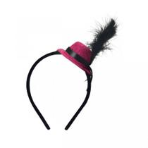 Fantasia Carnaval - Tiara Chapéu - Pink - Com Pena - 01 UN - Cromus - Rizzo Fantasia Carnaval - Tiara Chapéu - Pink - Com Pena - 01 UN - Cromus - Rizzo