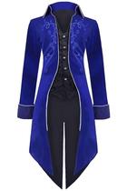 Fantasia: Casaco Steampunk medieval para homens, azul royal, XL