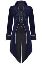 Fantasia: Casaco Steampunk medieval para homens, azul, tamanho XXL