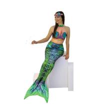 Fantasia Cauda de Sereia Adulto Com Biquini Verde