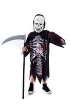 Fantasia Caveira C/ Foice Halloween Infantil Dia Das Bruxas